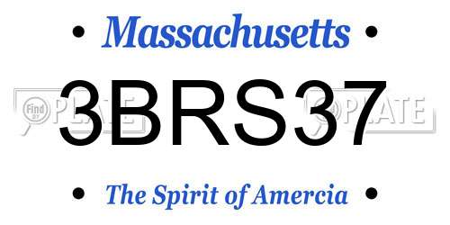 3BRS37 Massachusetts License Plate