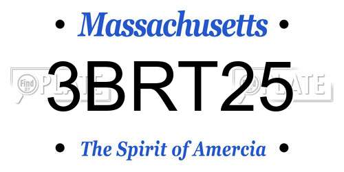 3BRT25 Massachusetts License Plate