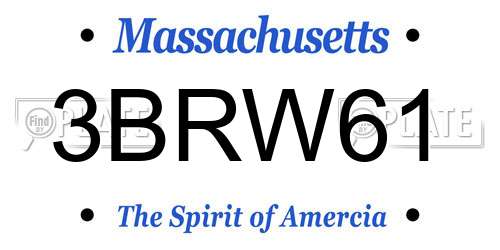 3BRW61 Massachusetts License Plate
