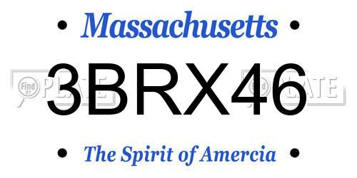 3BRX46 Massachusetts License Plate