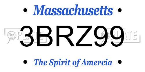 3BRZ99 Massachusetts License Plate