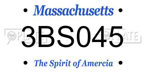 3BS045 Massachusetts License Plate