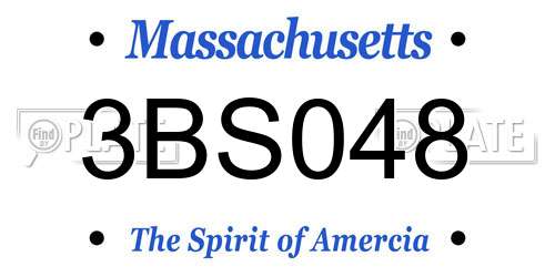 3BS048 Massachusetts License Plate
