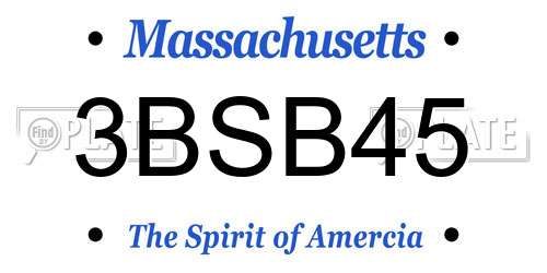 3BSB45 Massachusetts License Plate