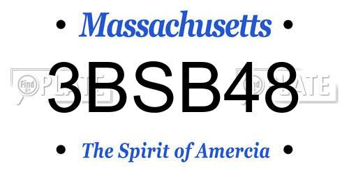 3BSB48 Massachusetts License Plate