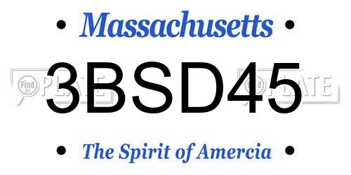 3BSD45 Massachusetts License Plate
