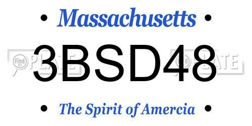 3BSD48 Massachusetts License Plate