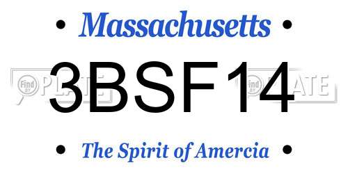 3BSF14 Massachusetts License Plate