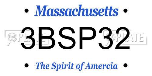3BSP32 Massachusetts License Plate