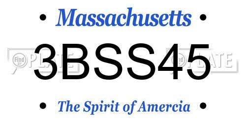 3BSS45 Massachusetts License Plate