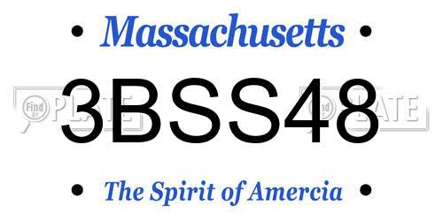 3BSS48 Massachusetts License Plate