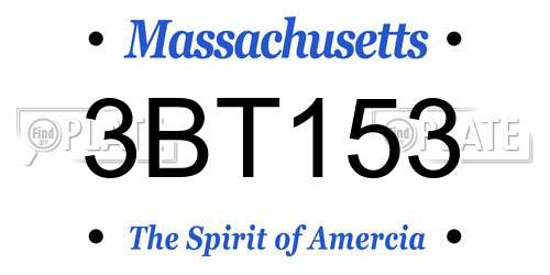 3BT153 Massachusetts License Plate