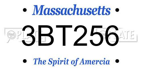 3BT256 Massachusetts License Plate