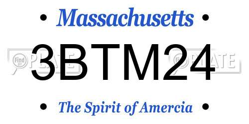 3BTM24 Massachusetts License Plate