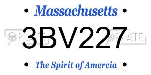 3BV227 Massachusetts License Plate