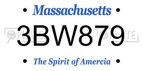 3BW879 Massachusetts License Plate