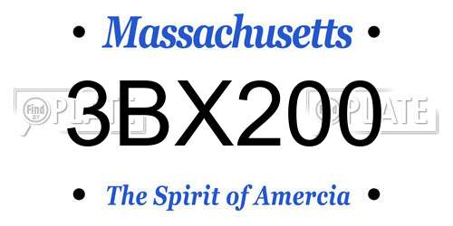 3BX200 Massachusetts License Plate
