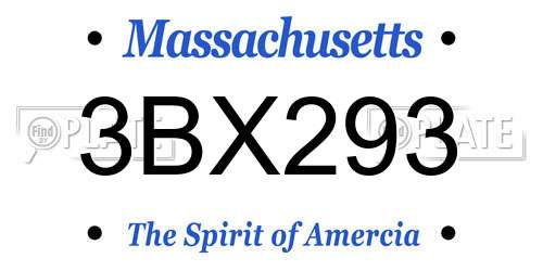 3BX293 Massachusetts License Plate