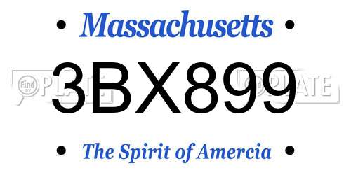 3BX899 Massachusetts License Plate