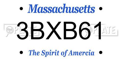 3BXB61 Massachusetts License Plate