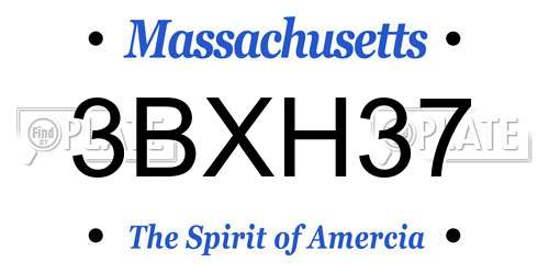 3BXH37 Massachusetts License Plate