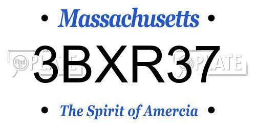 3BXR37 Massachusetts License Plate