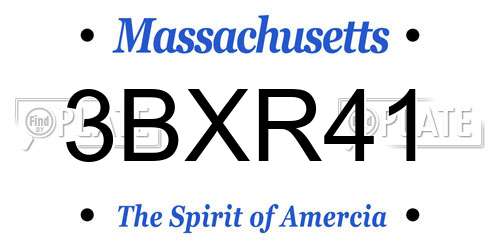 3BXR41 Massachusetts License Plate