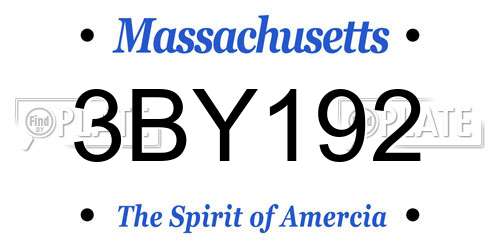 3BY192 Massachusetts License Plate