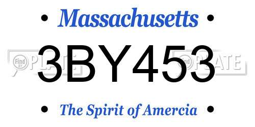 3BY453 Massachusetts License Plate