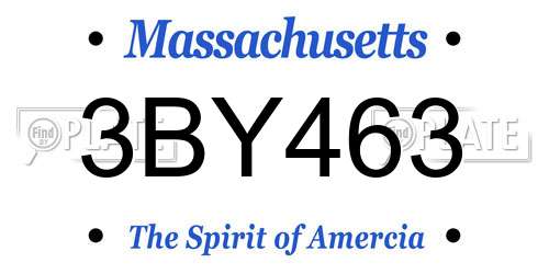 3BY463 Massachusetts License Plate