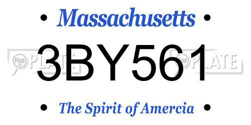 3BY561 Massachusetts License Plate