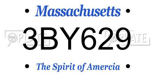 3BY629 Massachusetts License Plate