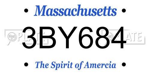 3BY684 Massachusetts License Plate