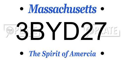 3BYD27 Massachusetts License Plate