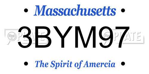 3BYM97 Massachusetts License Plate