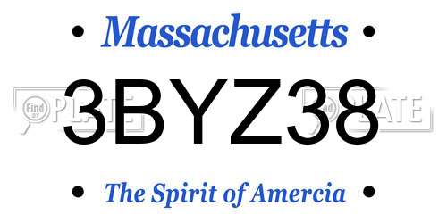 3BYZ38 Massachusetts License Plate