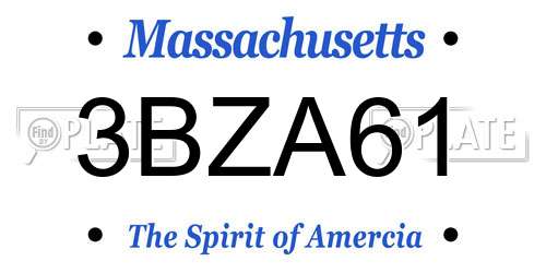 3BZA61 Massachusetts License Plate