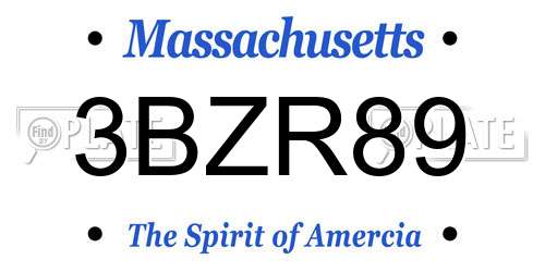 3BZR89 Massachusetts License Plate