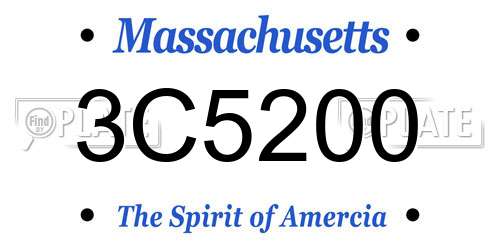 3C5200 Massachusetts License Plate