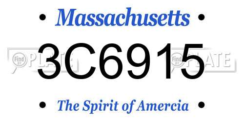 3C6915 Massachusetts License Plate