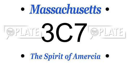 3C7 Massachusetts License Plate
