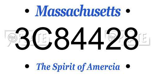 3C84428 Massachusetts License Plate