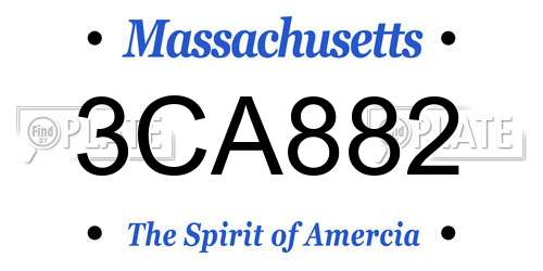3CA882 Massachusetts License Plate