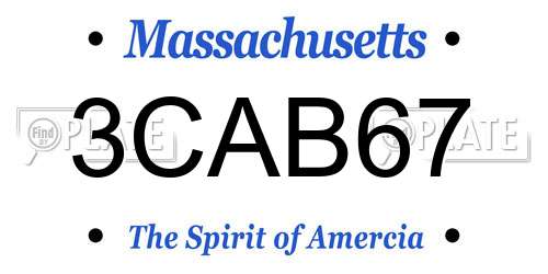 3CAB67 Massachusetts License Plate