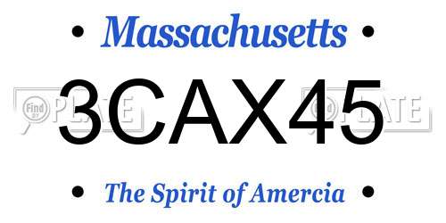 3CAX45 Massachusetts License Plate