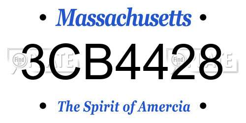 3CB4428 Massachusetts License Plate