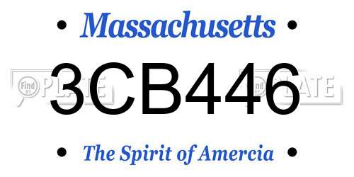3CB446 Massachusetts License Plate