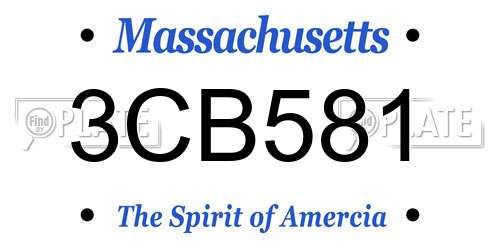 3CB581 Massachusetts License Plate