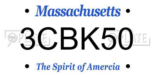 3CBK50 Massachusetts License Plate