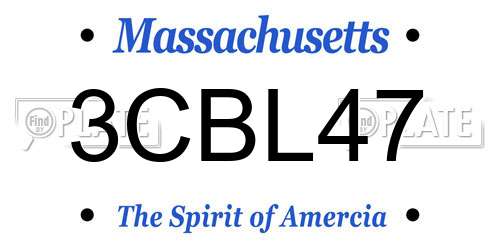 3CBL47 Massachusetts License Plate